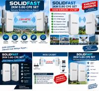 SOLIDFAST 2KM 5.8G(2000M) PTP/PTMP CPE SET (AP/REPEATER/CLIENT)  HAZIR KURULUMA GEREK 2 Lİ SET NOKTADAN NOKTAYA AKTARICI